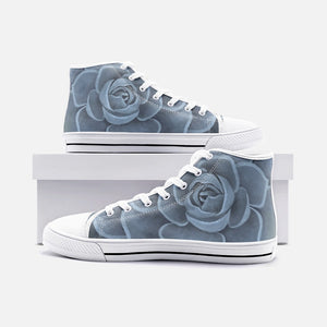 Blue Succulent High Top Shoes