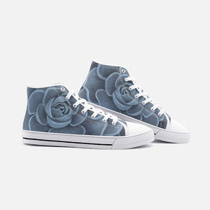 Blue Succulent High Top Shoes