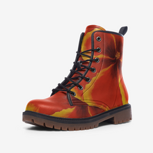 Load image into Gallery viewer, Red Hibiscus Combat Boots
