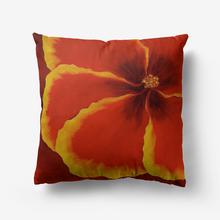Load image into Gallery viewer, Red Hibiscus Throw Pillow