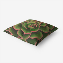 Load image into Gallery viewer, Coral &amp; Green Succulent Throw Pillow