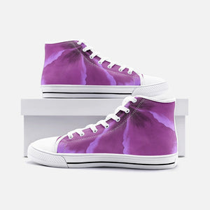 Fuchsia Hibiscus High Top Canvas Shoes