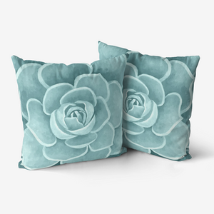 Seafoam Succulent Throw Pillow