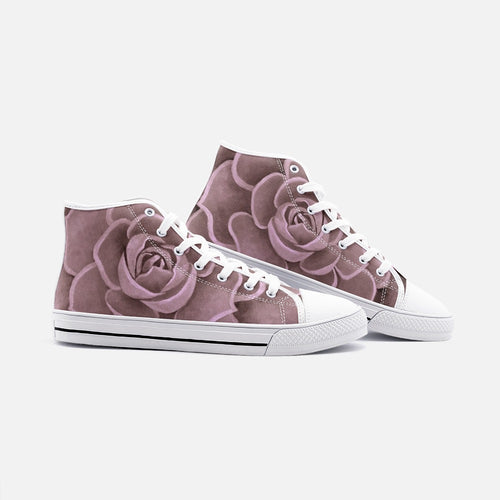 Blush Succulent High Top Canvas Shoes