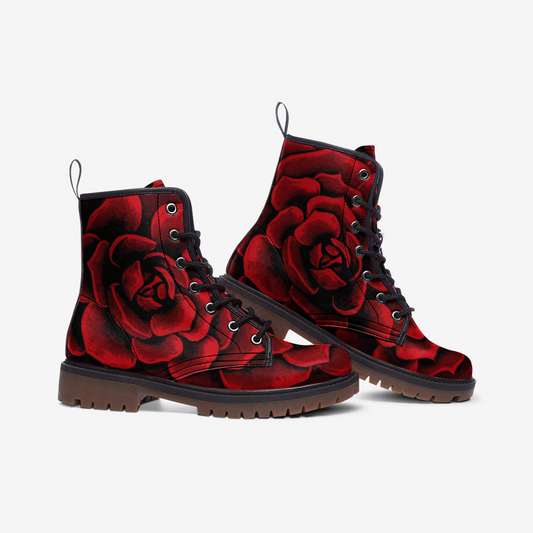 Scarlet Succulent Combat Boots