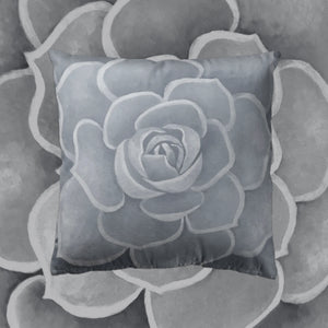 Light Grey Succulent Throw Pillow