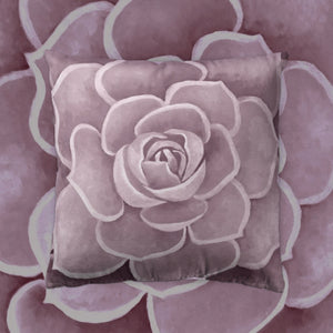 Light Pink Succulent Throw Pillow