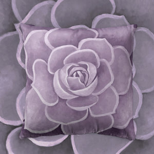Lilac Succulent Throw Pillow