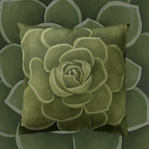 Olive Succulent Throw Pillow