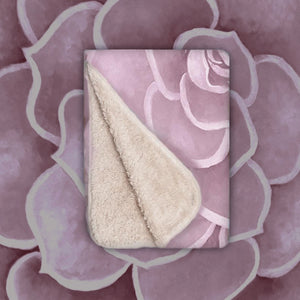 Light Pink Succulent Infant Sherpa Blanket