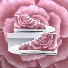 Load image into Gallery viewer, Pink Rose High Top Canvas Shoes