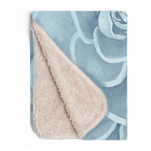 Load image into Gallery viewer, Powder Blue Succulent Infant Sherpa Blanket