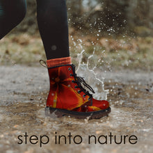 Load image into Gallery viewer, Red Hibiscus Combat Boots