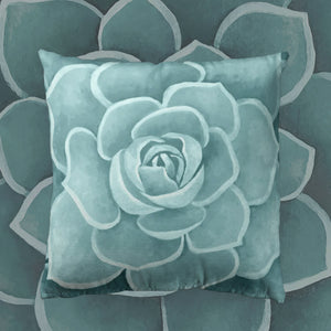 Seafoam Succulent Throw Pillow